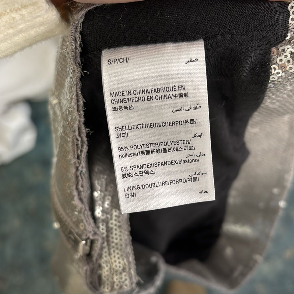 Inc Black Silver Sequins Blazer - image 7